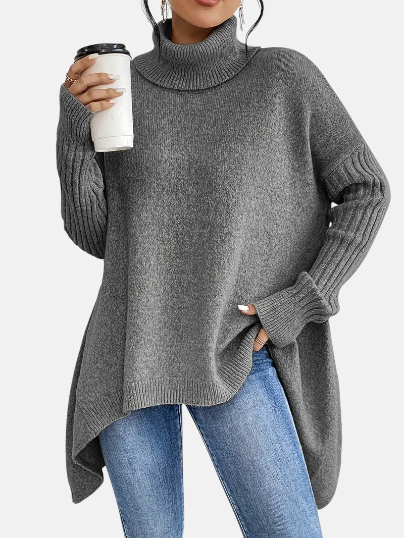 Asymmetric Roll Neck Jumper