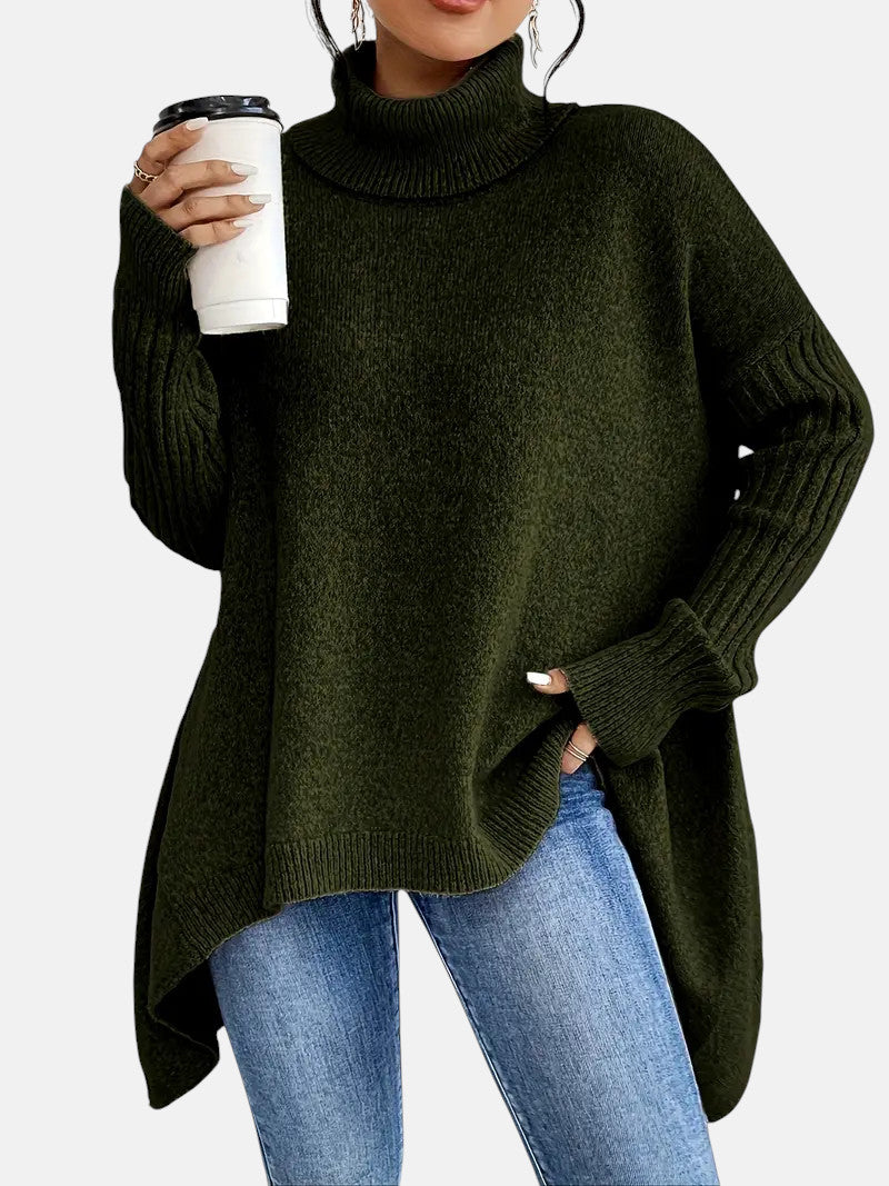 Asymmetric Roll Neck Jumper