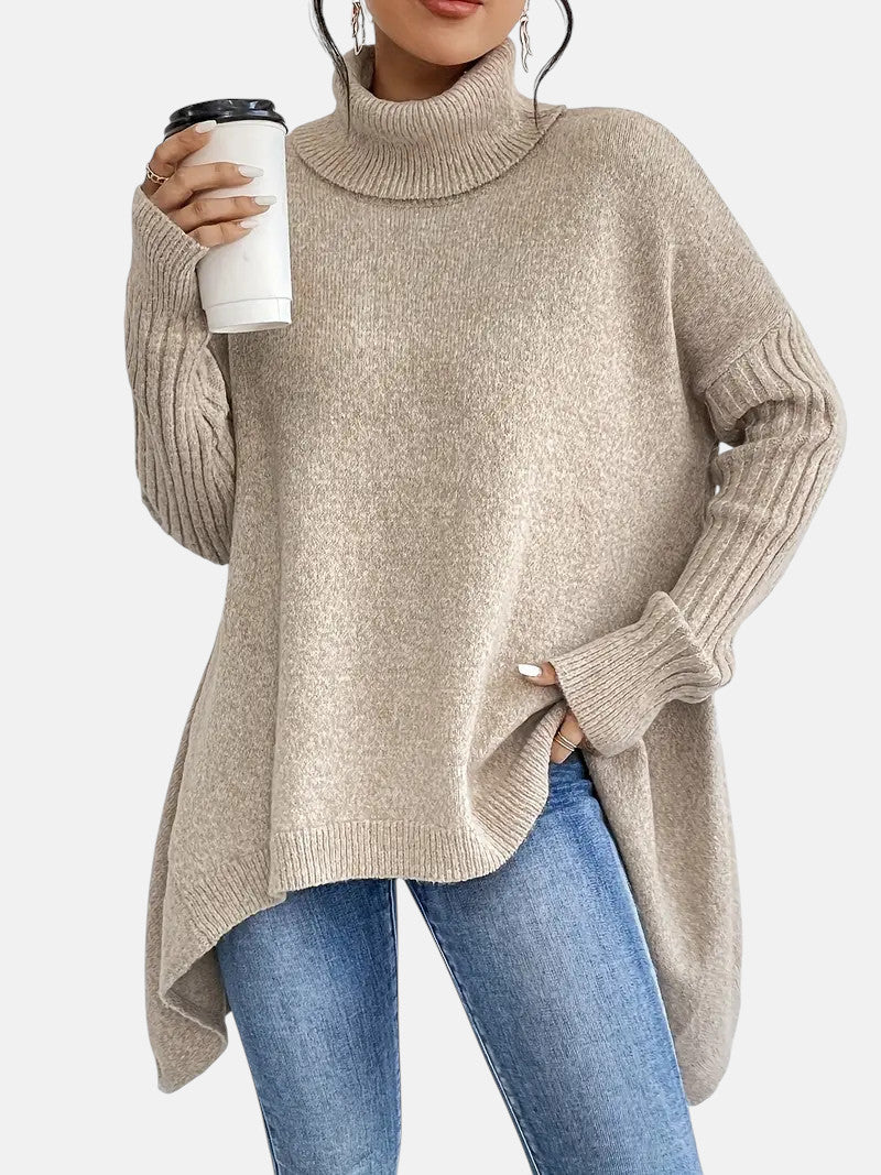 Asymmetric Roll Neck Jumper