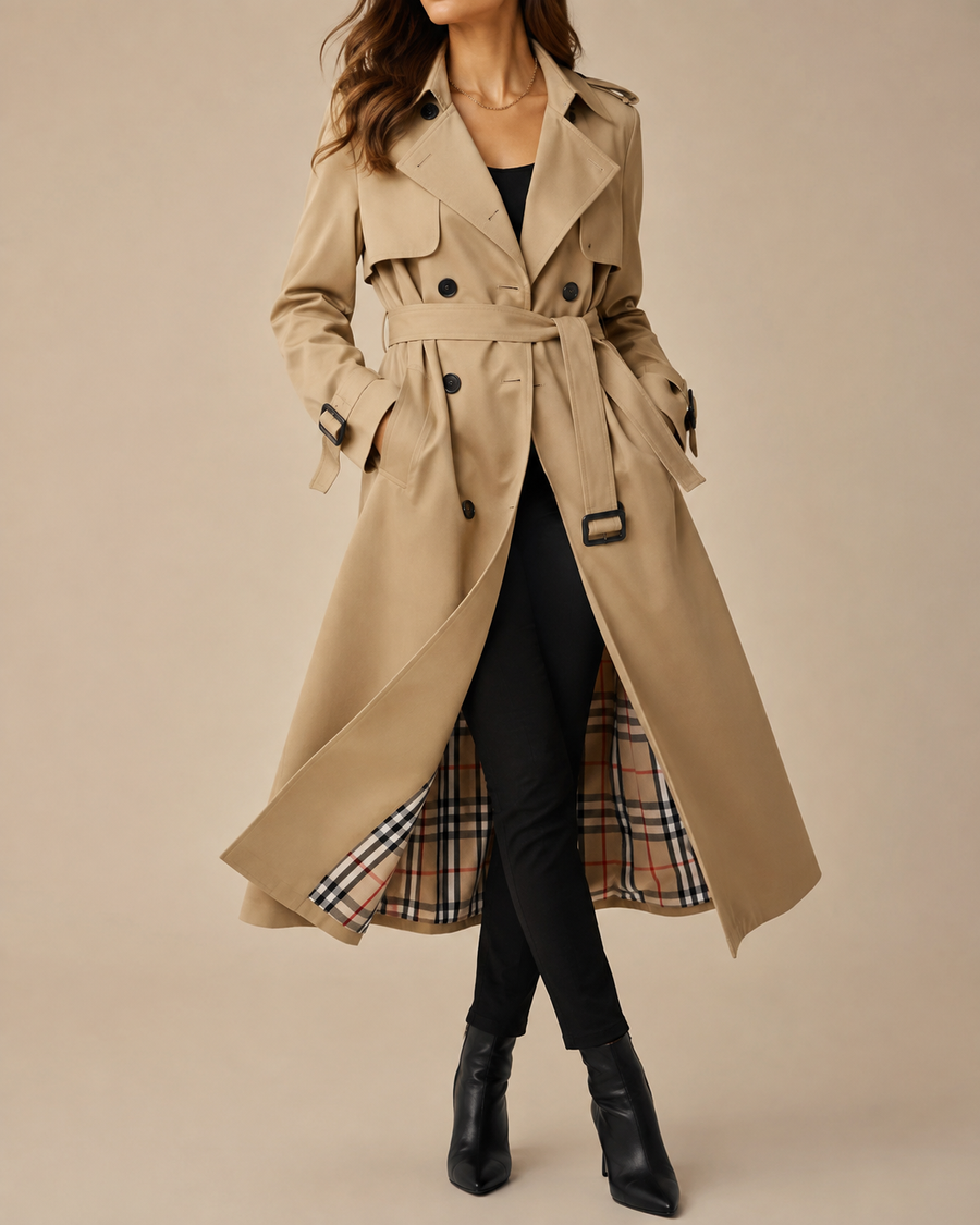 Women's Classic Double-Breasted Trench Coat