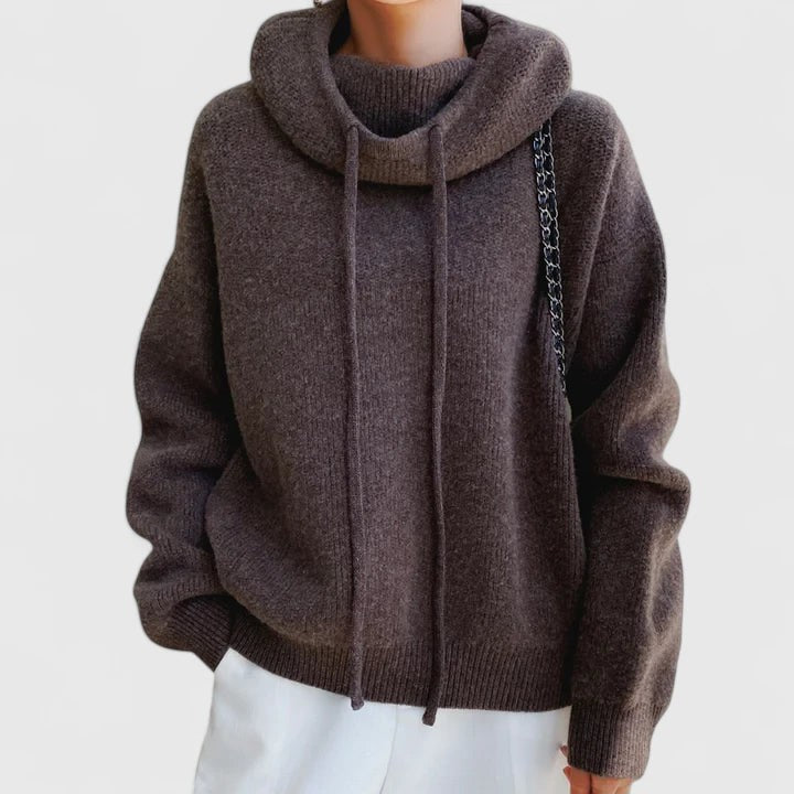 Oversized Hooded Knit Jumper