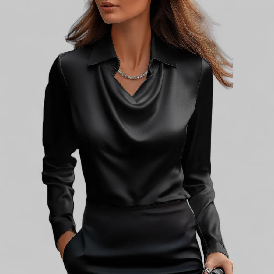 Women's Elegant Satin Blouse for Work and Evening