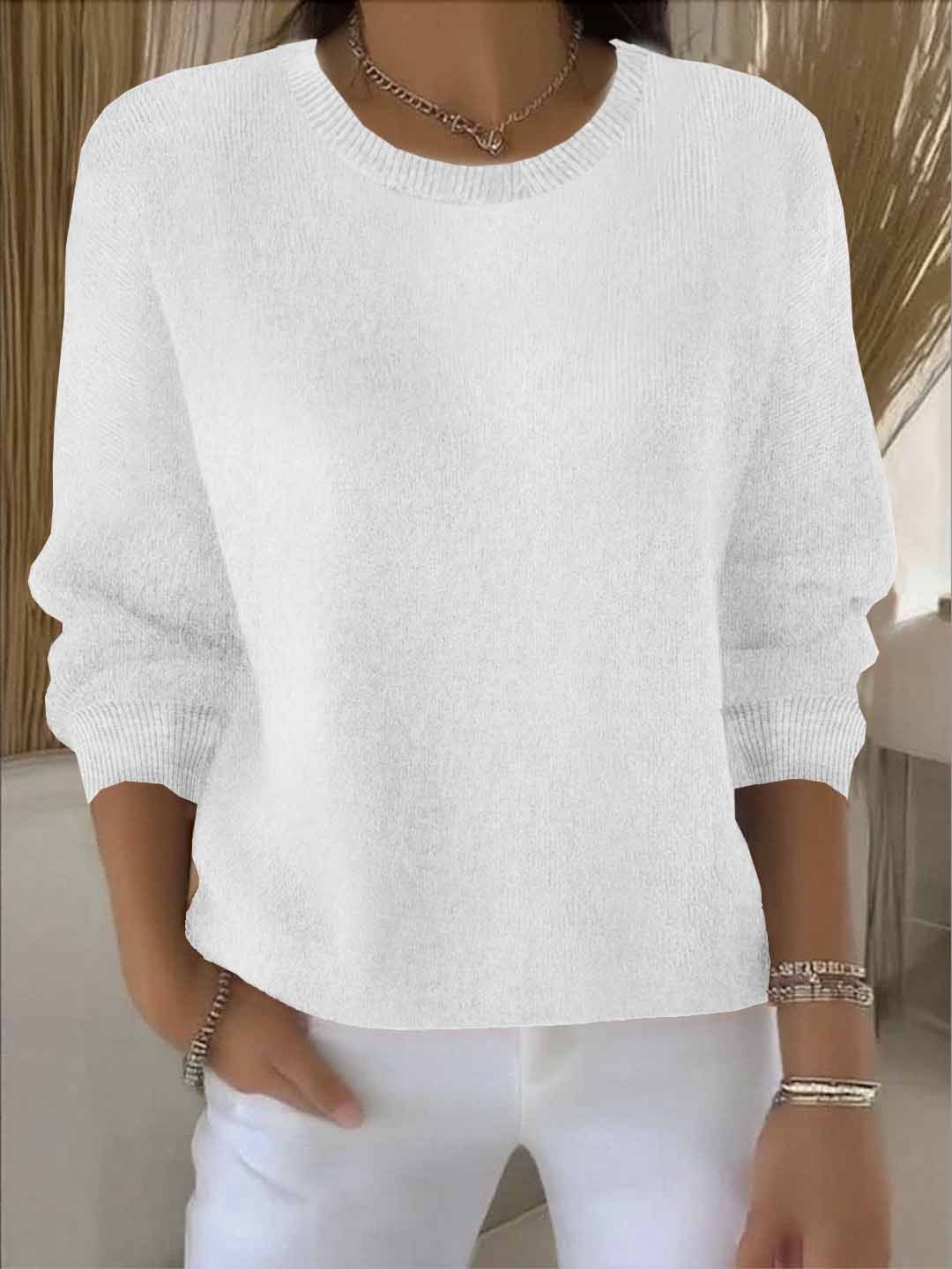 Crew Neck Jumper with Wide Sleeves