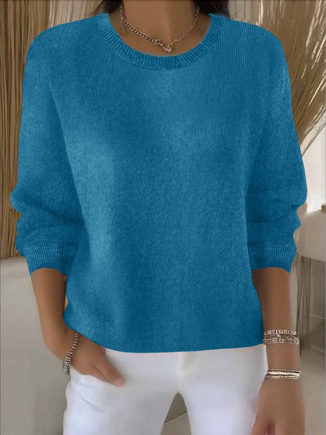 Crew Neck Jumper with Wide Sleeves