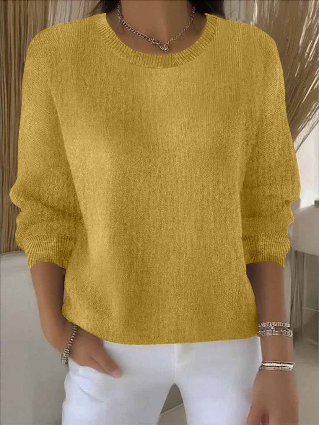Crew Neck Jumper with Wide Sleeves