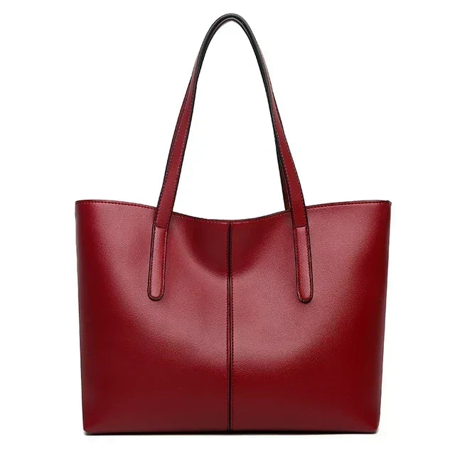 Large Structured Tote Bag with Double Shoulder Straps