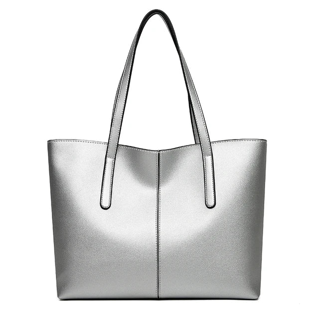 Large Structured Tote Bag with Double Shoulder Straps