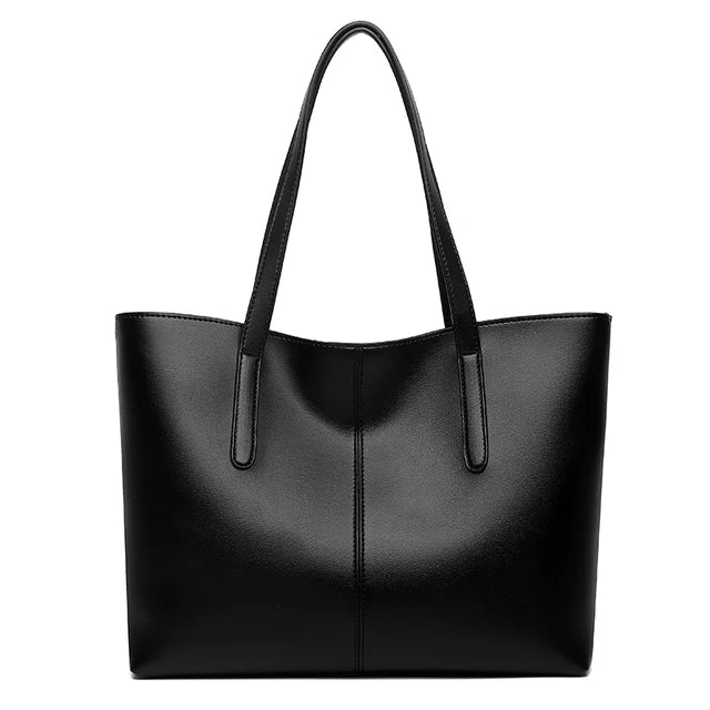 Large Structured Tote Bag with Double Shoulder Straps