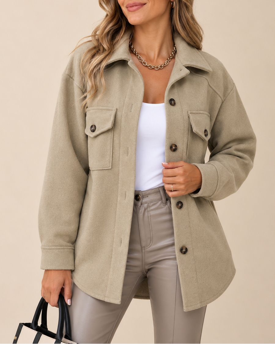 Women's Casual Button Windbreaker Jacket