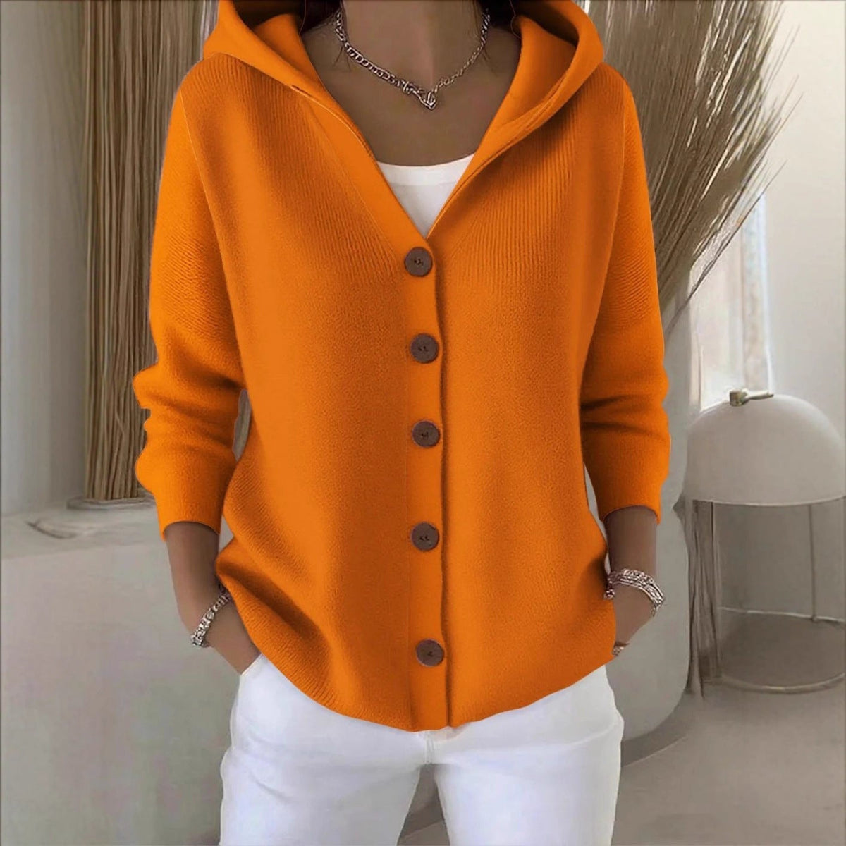 Hooded Knit Cardigan