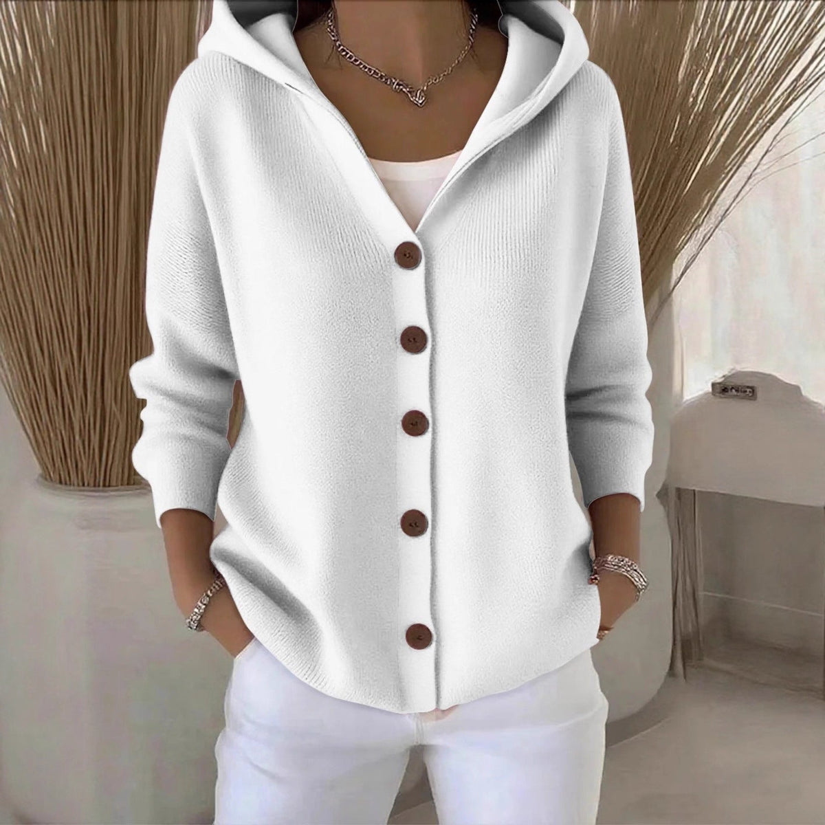 Hooded Knit Cardigan