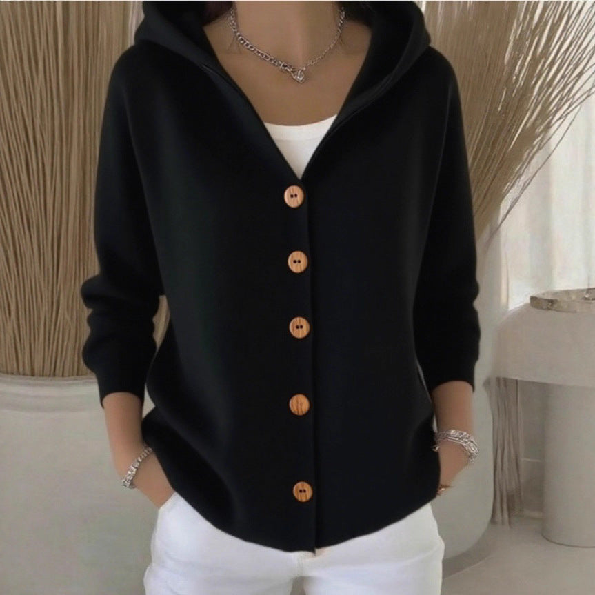 Hooded Knit Cardigan