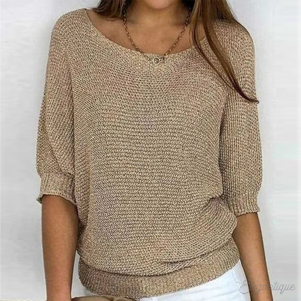 Crew Neck Jumper with Wide Sleeves