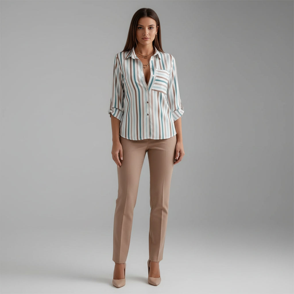 Women's Relaxed Printed Button Up Shirt