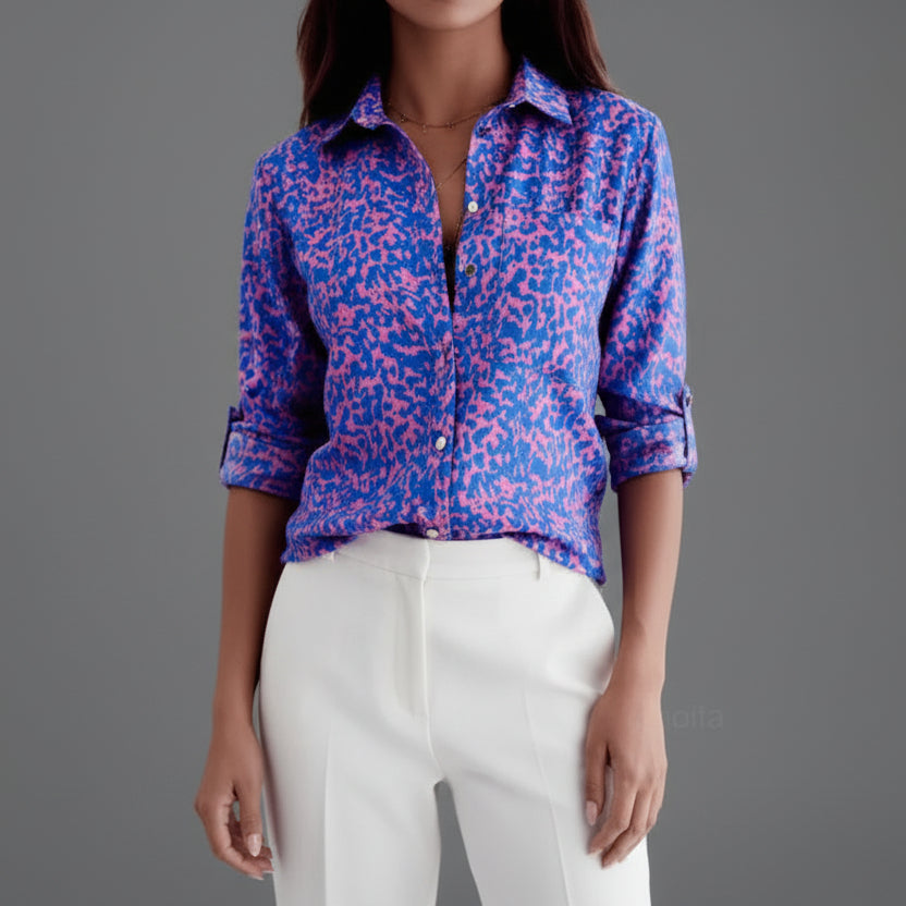 Women's Relaxed Printed Button Up Shirt