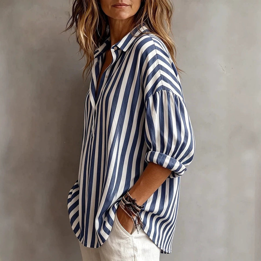Women's Relaxed Fit Striped Blouse