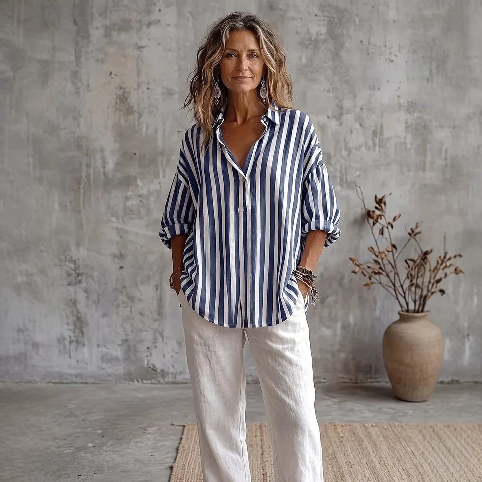 Women's Relaxed Fit Striped Blouse