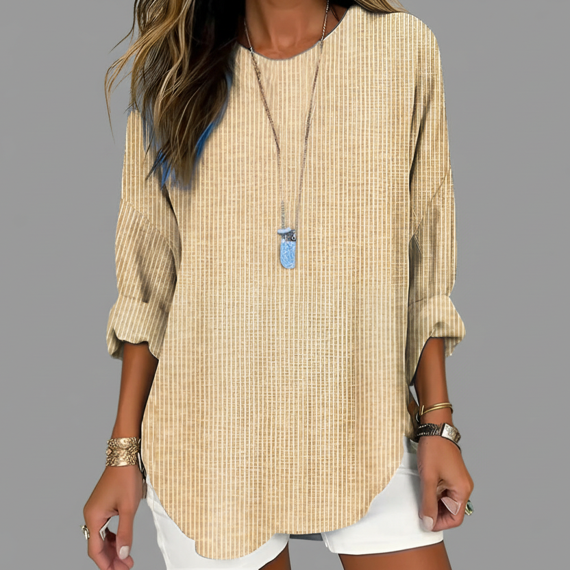 Women's Striped Round Neck Blouse