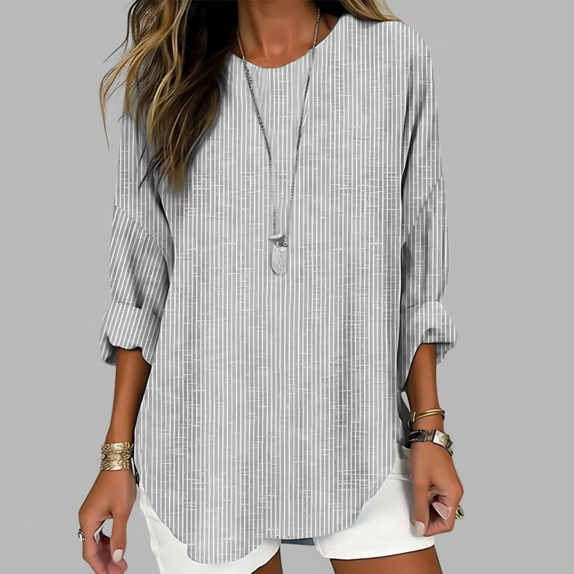Women's Striped Round Neck Blouse