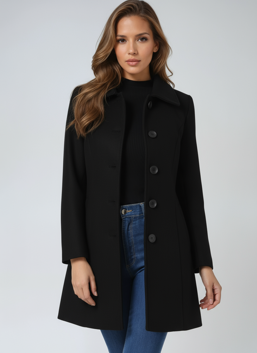 Structured A-Line Midi Coat