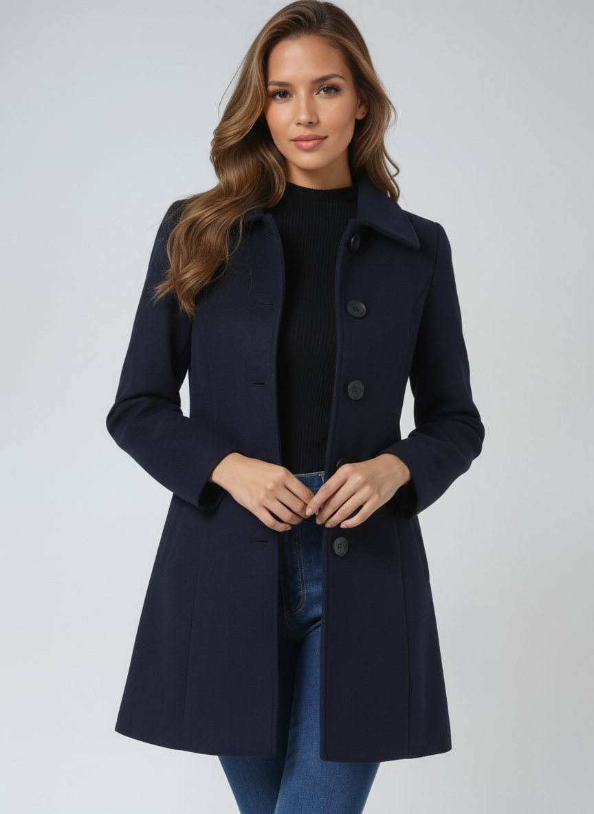 Structured A-Line Midi Coat