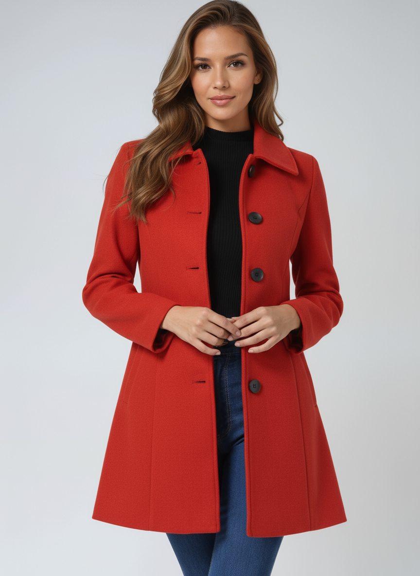 Structured A-Line Midi Coat