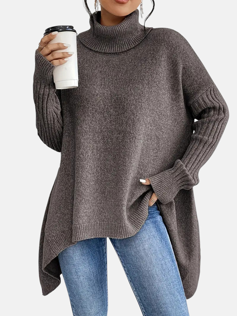 Asymmetric Roll Neck Jumper