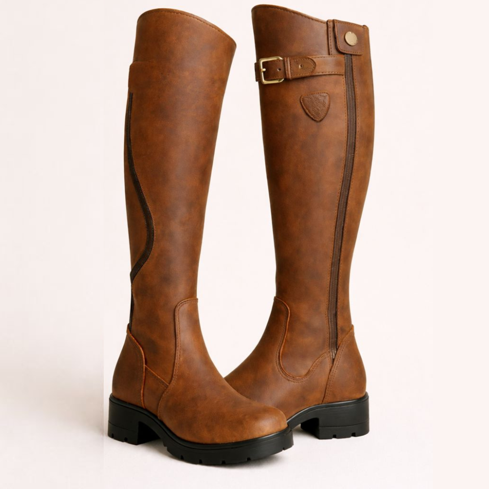 Women's Knee-High Buckle Boots