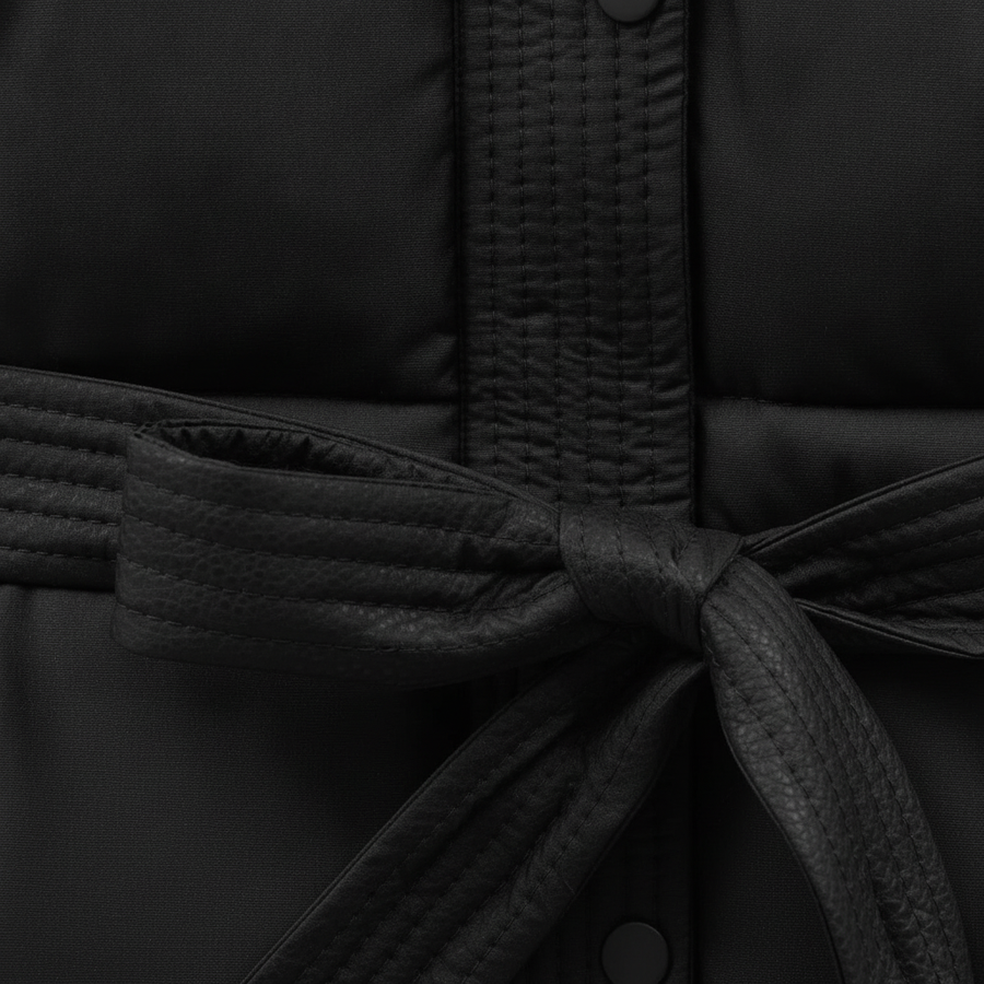 Women's Belted Winter Puffer Coat