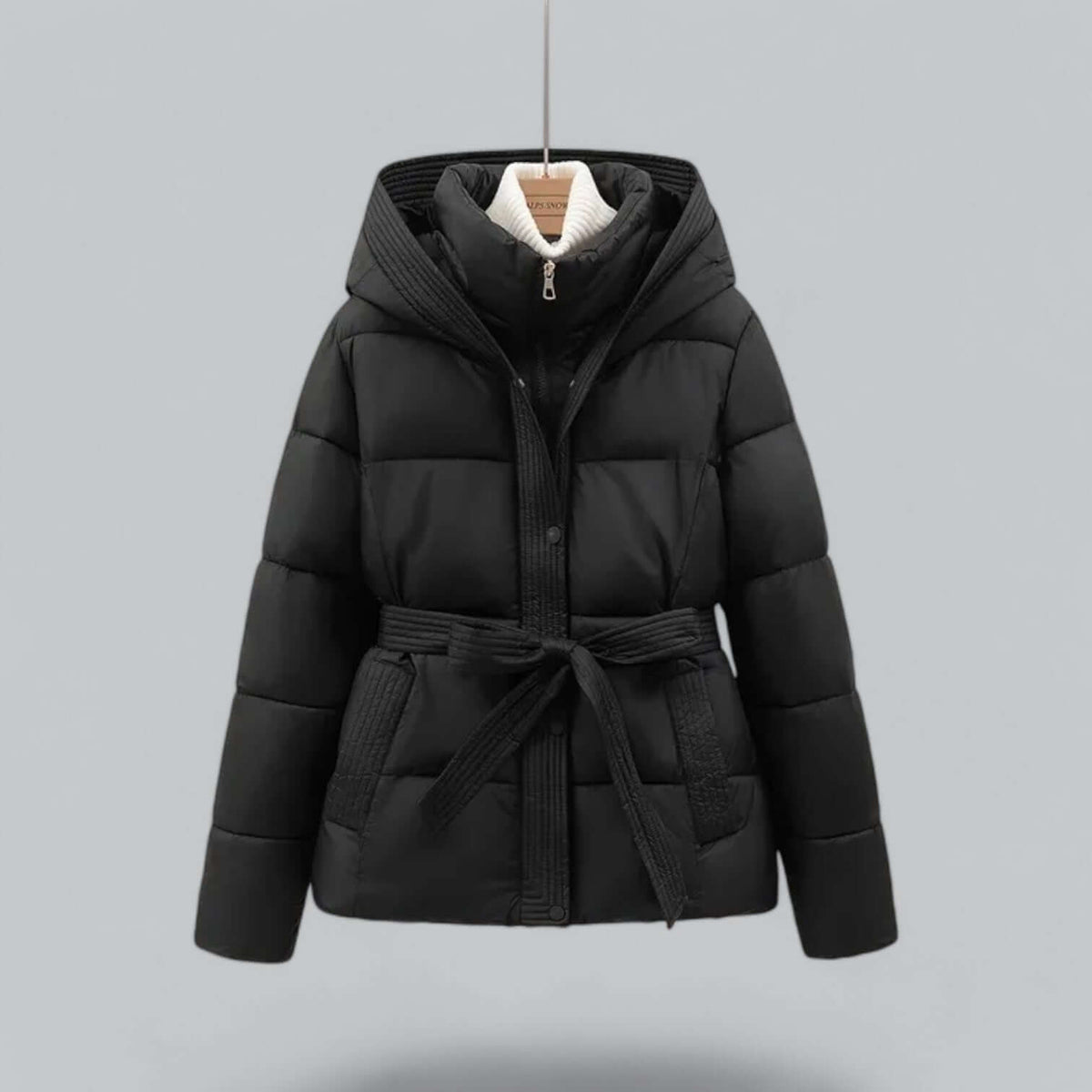 Women's Belted Winter Puffer Coat
