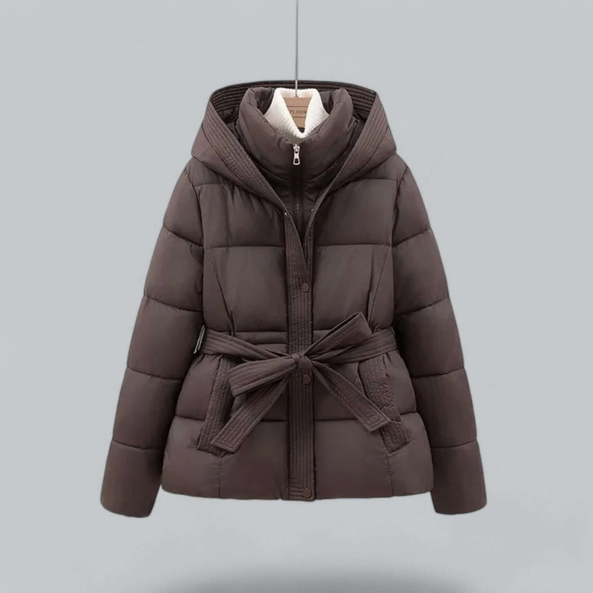 Women's Belted Winter Puffer Coat