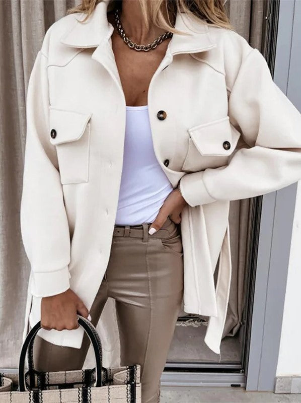 Women's Casual Button Windbreaker Jacket