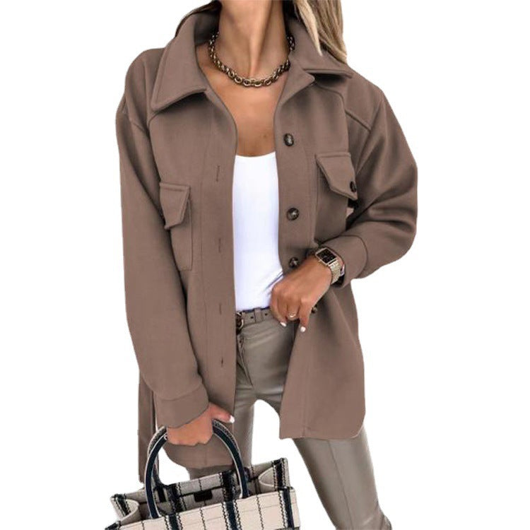 Women's Casual Button Windbreaker Jacket