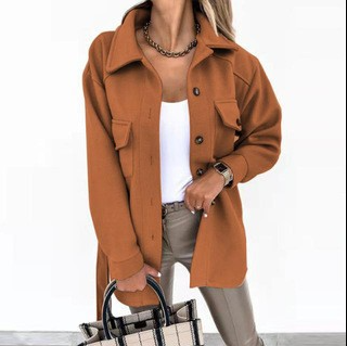 Women's Casual Button Windbreaker Jacket
