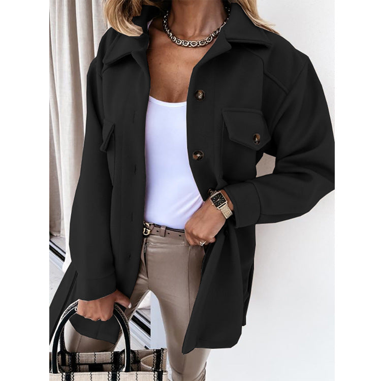 Women's Casual Button Windbreaker Jacket