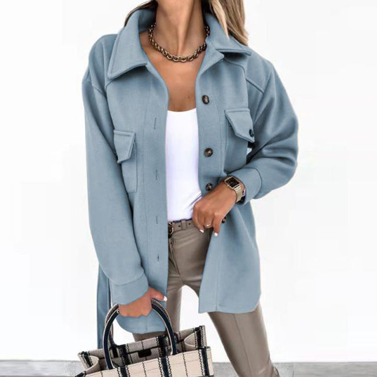 Women's Casual Button Windbreaker Jacket