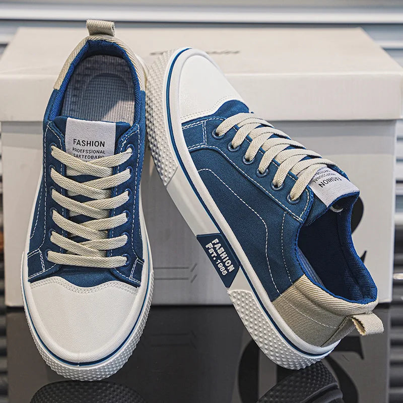 Men's Breathable Lace-Up Skate Trainers with Flexible Sole