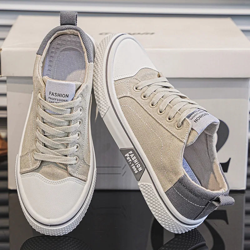 Men's Breathable Lace-Up Skate Trainers with Flexible Sole