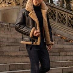 Men's Classic Aviator Jacket with Zip Closure