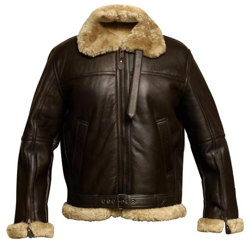Men's Classic Aviator Jacket with Zip Closure