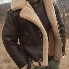 Men's Classic Aviator Jacket with Zip Closure