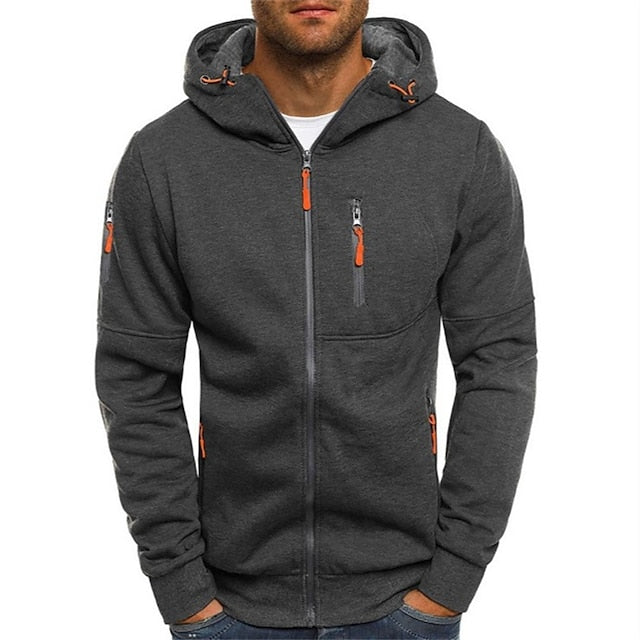 Men's Classic Hoodie with Double Layer Hood and Front Pockets
