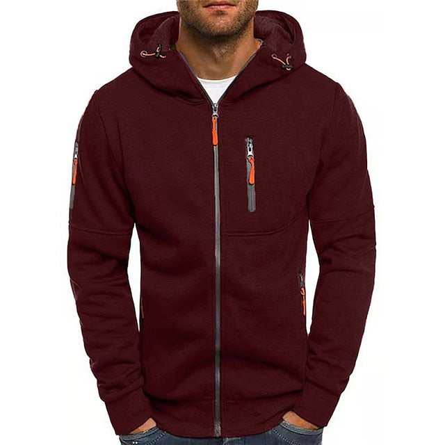 Men's Classic Hoodie with Double Layer Hood and Front Pockets