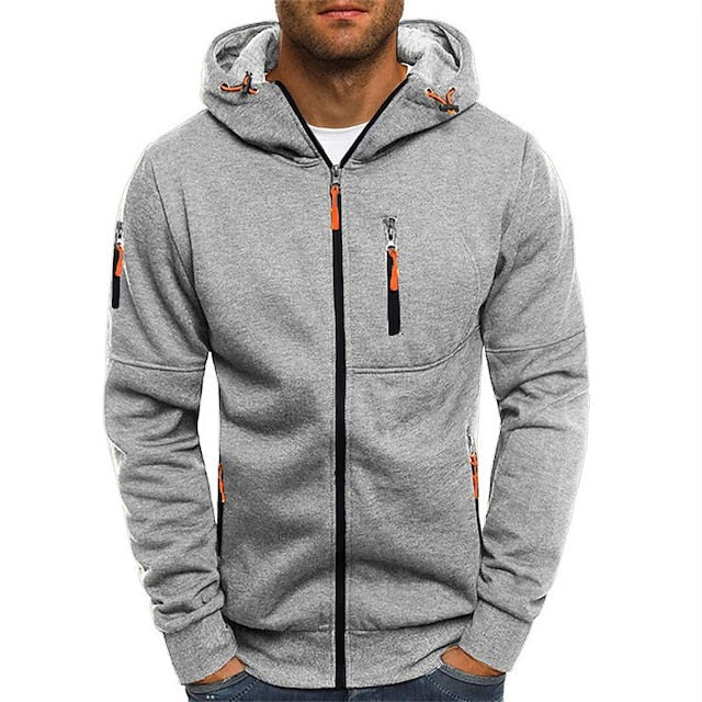 Men's Classic Hoodie with Double Layer Hood and Front Pockets