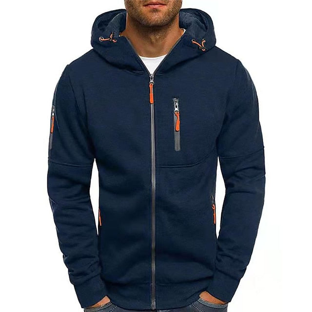 Men's Classic Hoodie with Double Layer Hood and Front Pockets