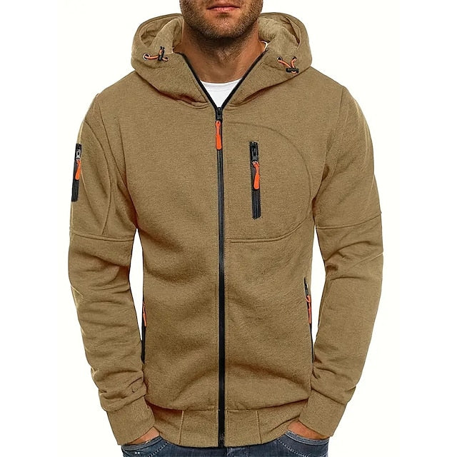 Men's Classic Hoodie with Double Layer Hood and Front Pockets