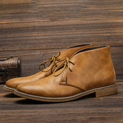 Men's Classic Lace-Up Chukka Boots with Non-Slip Sole