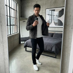Men's Classic Military Style Jacket with Chest Flap Pockets