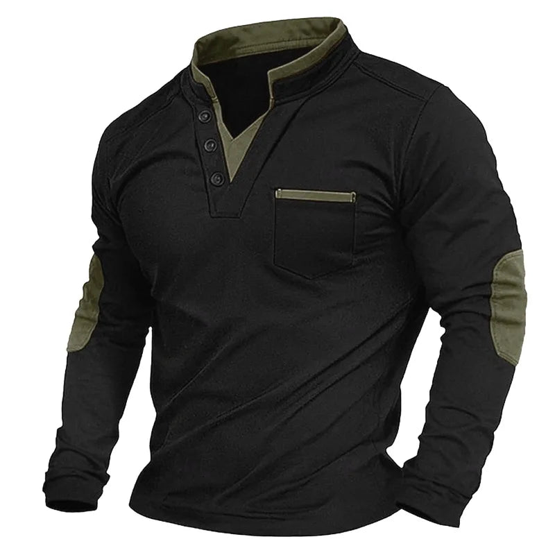 Men's Classic V-Neck Sweatshirt with Relaxed Fit