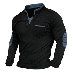 Men's Classic V-Neck Sweatshirt with Relaxed Fit